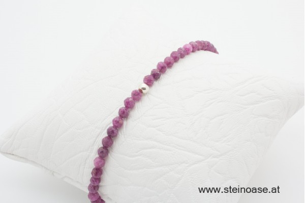 Armband Rubin facettiert 4mm